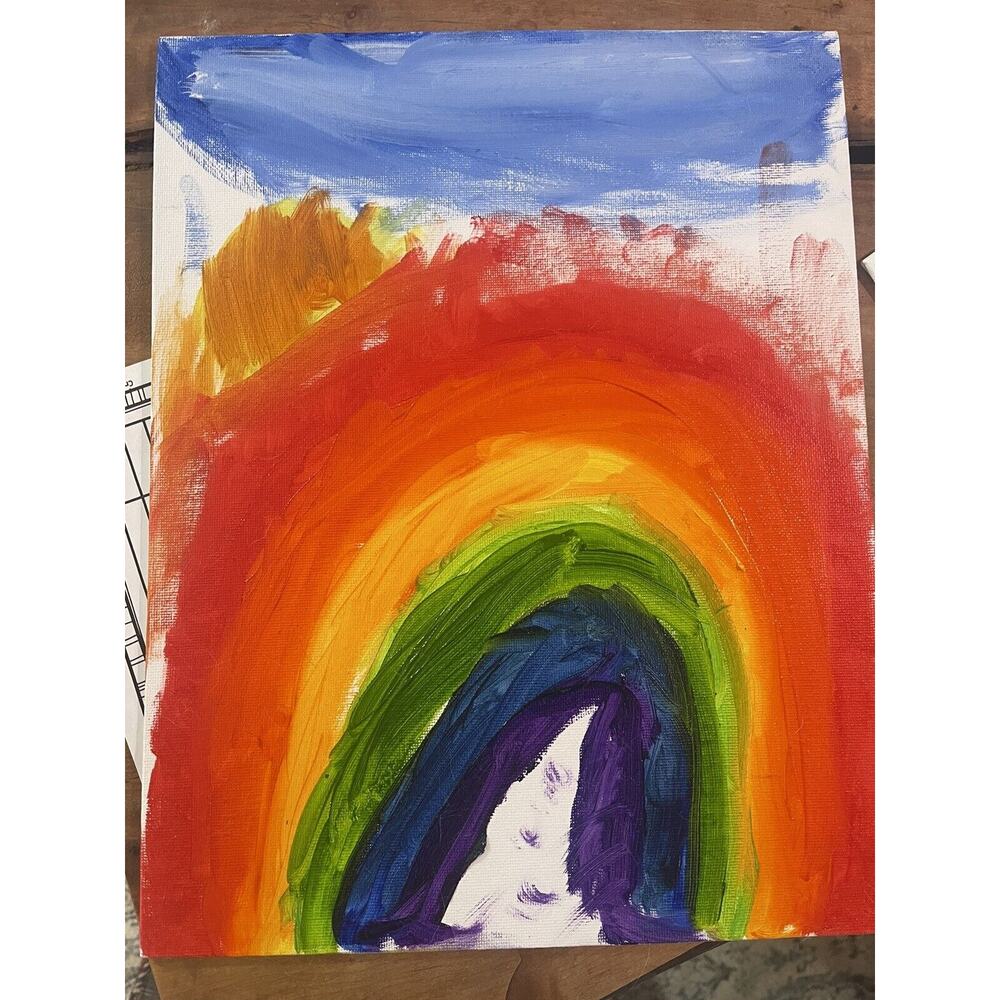 Rainbow Painting on canvas original Art